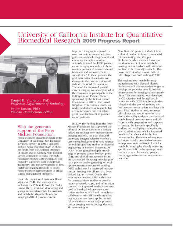 University of California Institute for quantitive Biomedical Research