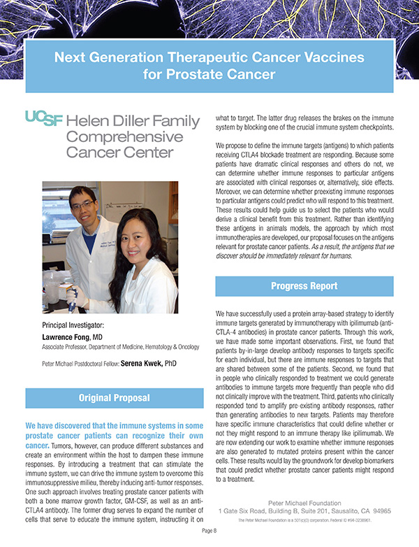 2012 Next Generation Therapeutic Cancer Vaccines for Prostate Cancer